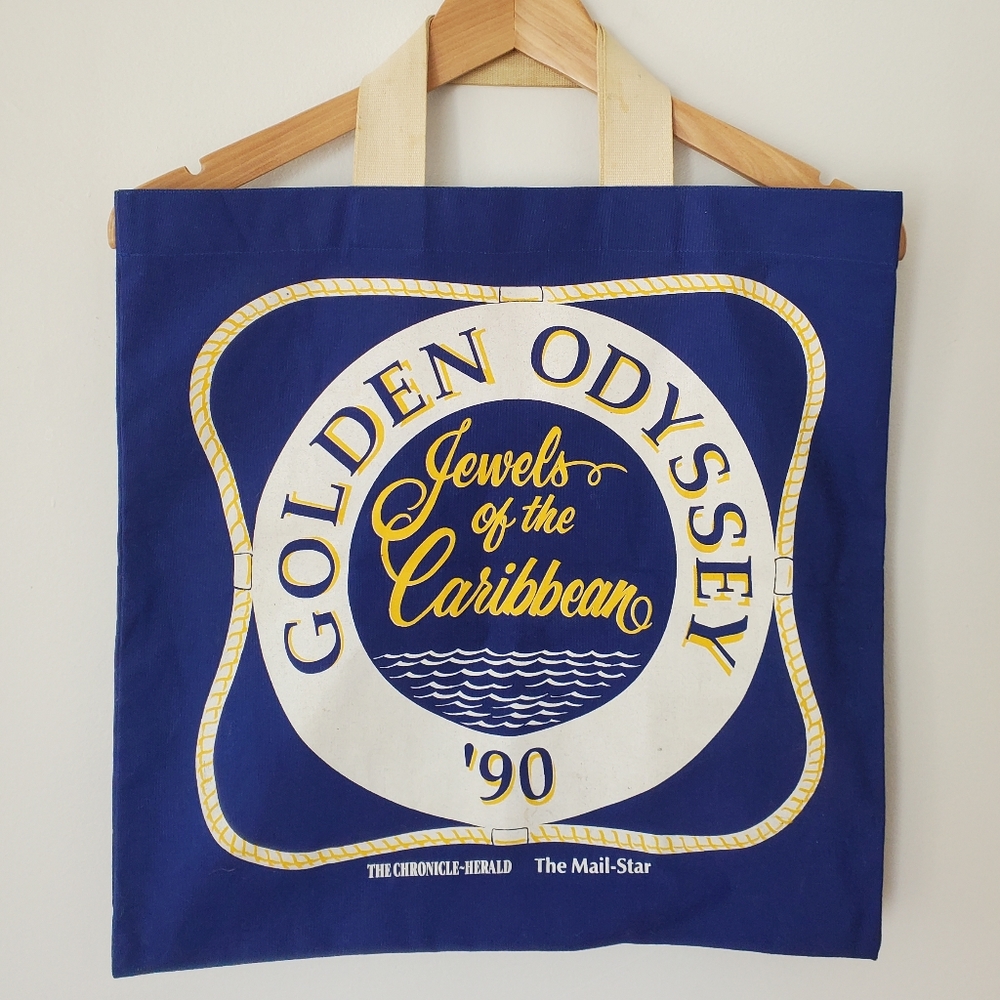 Golden Odyssey Jewels of the Caribbean '90 Navy Blue Nautical Tote Bag (1990)